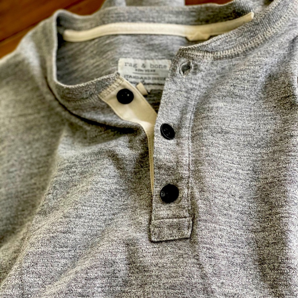 Men’s Rag & Bone Heather Grey Long-sleeve Henley M